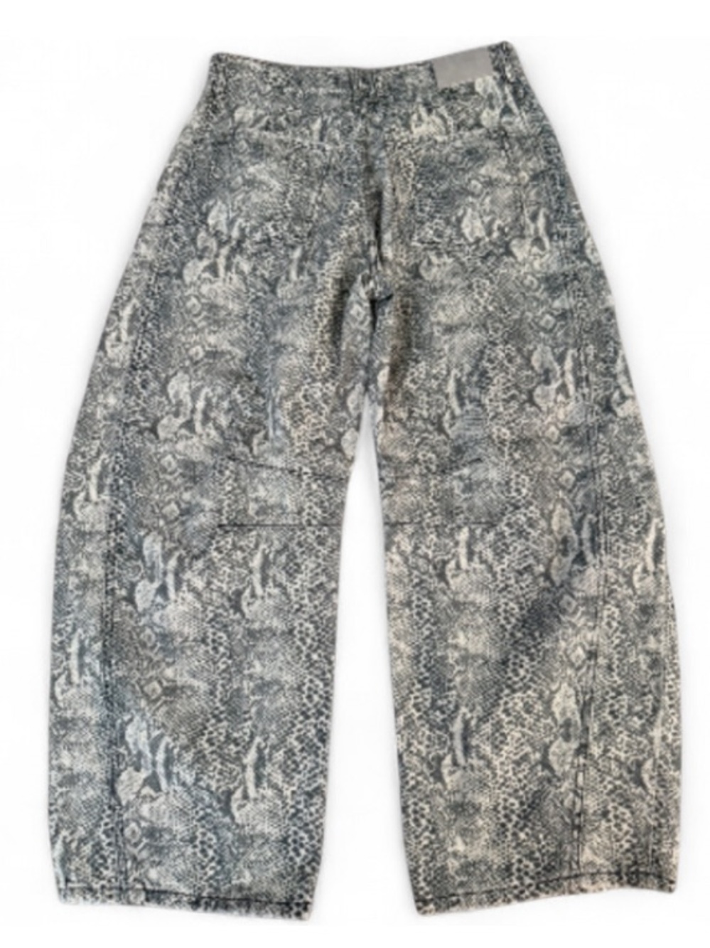Free People Good Luck Barrel Jeans Python Snake Print Size 27 Sold Out - Picture 4 of 5
